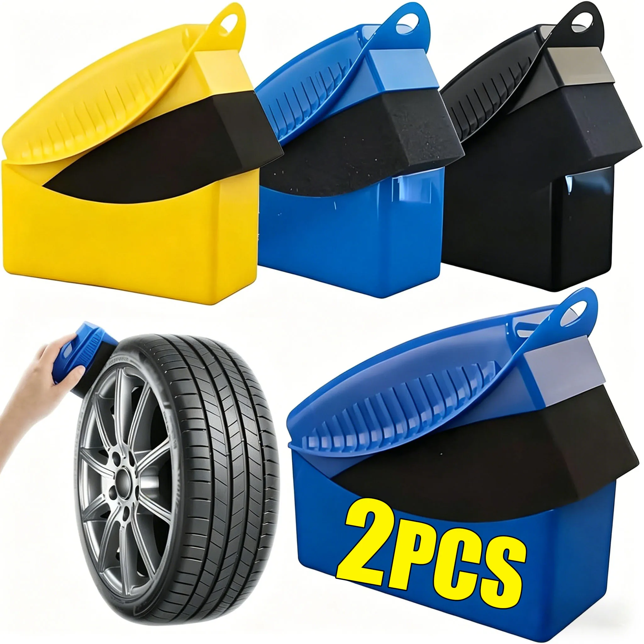 S37c740da237a4ee8bf2c5d21f3afb7bcJ 1 2 Tyre Dressing Applicator Pad Car Wheel Polishing Waxing Sponge Brush Cleaning Waxing (New) - Image 1