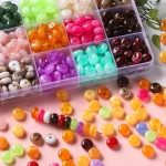 50 Colored Acrylic Two Color Beads Flat Round Spacer Beads for DIY Earrings (New)