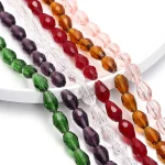 1 Strand 6 12mm Spacer Water Drop Shaped Beads AB Shine Glass Drop Pendant (New)