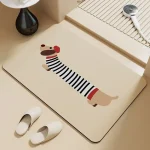 Dachshund Puppy Absorbent Floor Mat Mud Bathroom Door Foot Pad Non Slip Toilet Toilet (New)