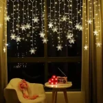 Christmas Snowflakes String Lights Flashing Fairy Curtain Garland Outdoor For Holiday Party New (New)