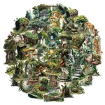50 Forest Theme Green Series Stickers, Phone Cases, Luggage, Skateboard Speakers, Water Cups, (New)