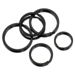 10 Alloy Black Flat Keyrings 20 50mm Round Metal Key Holder Connect Ring for (New)