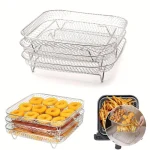 3 piece Stainless Steel Air Fryer Accessory Set   Square Fries and Grilling Rack (New)