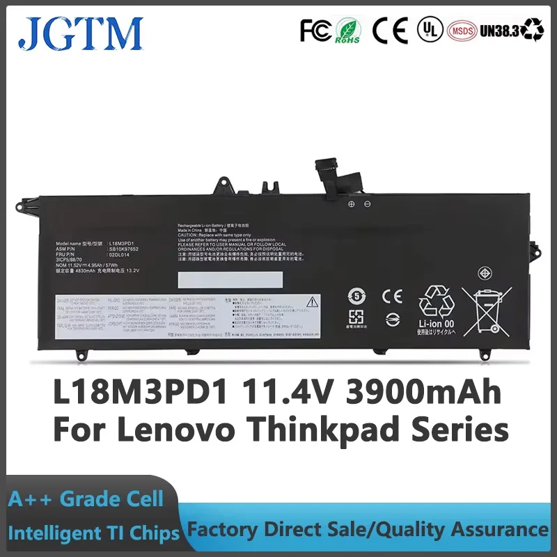 S39321bd688bd48b0841db76c76360d6cO.webp JGTM Battery L18l3pd1 L18m3pd1 L18c3pd1 Lenovo Thinkpad Notebook Battery T490s T495s (New) - Image 1