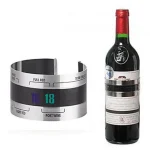 Wine Collar Thermometer Bar Beverage Tool Clever Wine Bottle Snap Thermometer Lcd Display (New)
