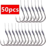 5Pack 50 Hooks Fishs Tool Tied Good Strong Horse Line Double Hook Pair Hook (New)