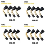 4 set 90 Degrees Rubber Angle Valve For Tubeless Tires Nipple For Tubeless Disc (New)