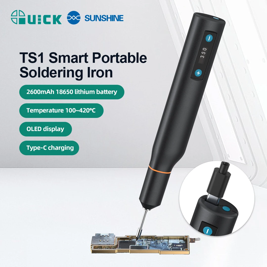 S3b38824e95be4c7db04a16bb4f59c400H QUICK TS1 Smart Portable Soldering Iron Integrated Precision Welding Tip (New) - Image 1
