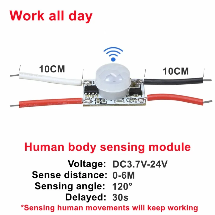 S3b5e8e7a53c345beab3049c41b80347ek 5V 12V 24V Light operated Switch Movement Detector 6M PIR Motion Sensor Timer Switch (New) - Image 1