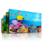 Fish Tank Background High definition Image 3D Three dimensional Wallpaper Background Painting Double sided Aquarium Decoration (New)