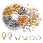 1Box Jewelry Making Kits Lobster Clasp Open Jump Rings End Crimps Beads Box (New)