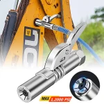 Grease Coupler Quick Lock Nozzle Heavy Duty High Pressure Double Handle Gear Grease (New)