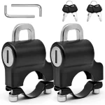 1 2Set Motorcycle Helmet Lock Anti theft Universal Handlebar Mount Security Metal Lock 22mm 26mm with (New)
