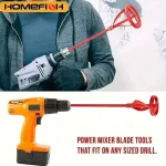 1 Hexagonal Shaft Gypsum Paint Mixer Accessories, Electric Drill Stirring Paddle, Multi Functional Filler (New)