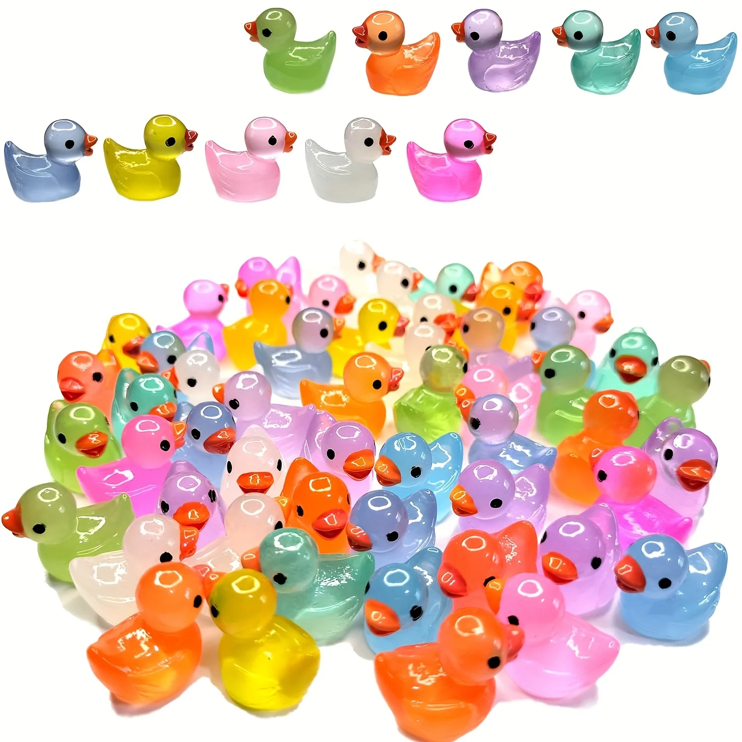 S3dca0ceeff2c4199b8a038d9e72c66c3L 30 60 100 Luminous Mini Duck Micro Landscape Access Miniature Figurines Fairy Home Decoration Glow (New) - Image 1