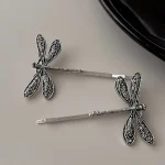 2 Set Fashion Vintage Dragonfly Barrettes Hairpin Hair Clips For Women Girls Headwear Bangs (New)