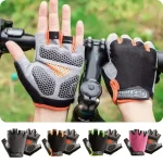Mens Breathable Anti slip Cycling Bicycle Gloves Half Finger Womens Gym Mitten Fitness Sport (New)