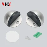 Door Stops Stainless Steel Rubber Magnetic Door Stopper Non Punching Sticker Hidden Door (New)