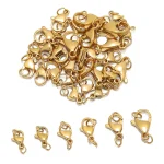 25 Stainless Steel Jump Rings Hooks Lobster Clasps Connector Clasps for DIY Jewelry (New)