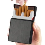 Portable Cigarette Case Metal Smoking Cigarette Box 20 Capacity Tobacco Holder Cigarettes Pack (New)