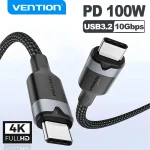 Vention USB C Cable 10Gbps 4K60Hz Cable USB3 Gen2 100WPD (New)