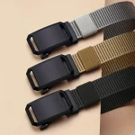 1 Automatic Buckle Belt, Canvas Tactical Workwear Casual Outdoor Military Training (New)