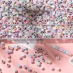 100 6*6mm Square Acrylic Letter Beads A Z Loose Spacer Beads for DIY Necklace (New)