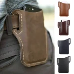 Men Phone Case Holster Cellphone Loop Holster Belt Waist Bag Props Leather Purse (New)