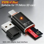 SD TF Card Reader Type C Card Reader Adapter with USB Dual Interface (New)