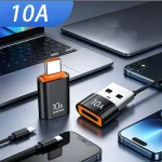 10A Fast Charge Type C Male to USB Female OTG Adapter, Works for Samsung, (New)