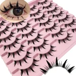5 7 14Pairs Manga Lashes with Clear Band Japanese Anime Cosplay Eyelashes Spiky Wet Look (New)