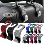 Rhinestone Decor Car Seat Back Hook Hanger Universal Bling Diamond Vehicle Auto Headrest (New)