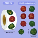 500 Creative Christmas Seal Roll Adhesive Literary Envelope Sealing Adhesive Booklet DIY Waterproof (New)