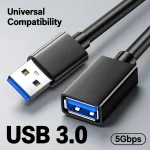 USB Extension Cable 0.2/0.3/0.5/1/2/3M USB Extension Cable 3 Data Cord PC (New)