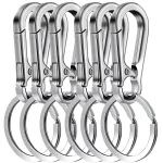 6 Carabiner Clip Keychain Metal Carabiner Shape Key Ring Keyring Key Holder Clips (New)