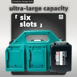 6 Slot Battery Carrying Holder for Makita 18V battery, Batteries Case Storage Organizer Rack, (New)