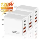4 Ports 120W Charger USB C PD Quick Charge 3 Type C USB (New)