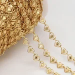 1Meter lot Gold Color Stainless Steel Hollow Heart Shape Chain for DIY Neckalce Bracelet (New)