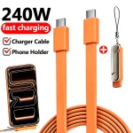 240W 2 in 1 USB C to Type C Fast Charging Foldable Bracket Data Cable (New)