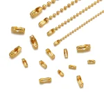 100 200 Stainless Steel Gold Plated Bead Chain Link Waist Clasps for DIY Jewelry (New)