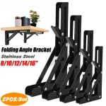 46250 Inch 2 Heavy Duty Folding Shelf Brackets Stainless Steel Triangle Straight Billy (New)