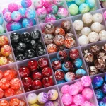 20 100 4 6 8 10mm Round Glass Bead Colorful Pattern Loose Spacer Beads for Jewelry Making (New)