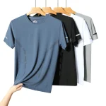 Men Running T shirt Breathable Stretch Summer Top Gym Fitness Running Thin Short Sleeve (New)