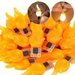 100~1 Wholesale DC3V 5V Led COB Flash Candles Edison Flame Warm White 2200K LED (New)