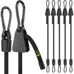 Adjustable Bungee Cord with Hooks 7 48 Inch Heavy Duty Elastic Tie Down Strap (New)