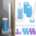 18 36 Disposable Toilet Brush Kit Wall Mounted Bathroom Long Handle Cleaning Tool with Toilet (New)