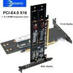 le4.0 X16 to 4xNVME M.2 Expansion Card M.2 SSD GEN4 Ie4.0  Motherboard (New)