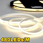 12V 24V COB Strip 8MM COB LED Light Bar 480Leds M High Density Flexible Ribbon (New)