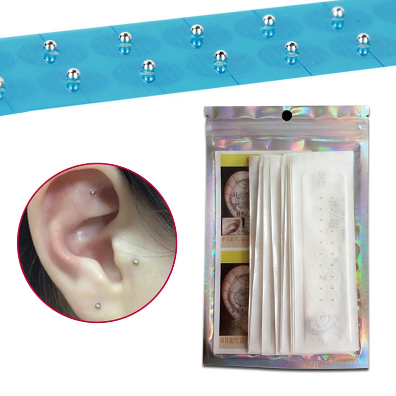 S4854d5dde2d24a759cdb77fd1840ac00E 100 200 Transparent Ear Point Stickers Ear Pressure Stick Acupuncture Magnetic Beads Auricular Ear (New) - Image 1